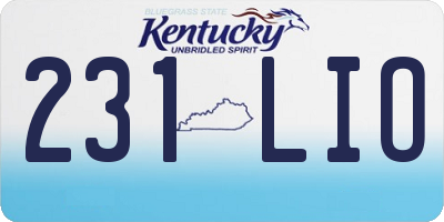 KY license plate 231LIO