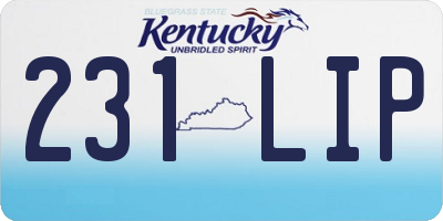 KY license plate 231LIP