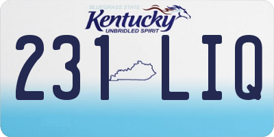 KY license plate 231LIQ