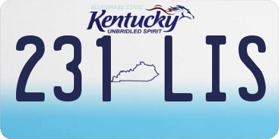 KY license plate 231LIS