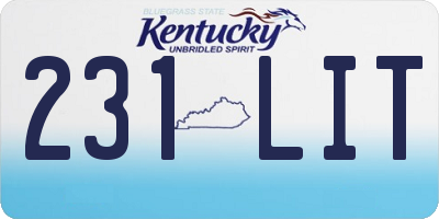 KY license plate 231LIT