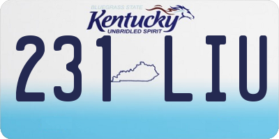 KY license plate 231LIU