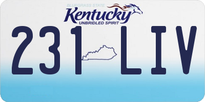 KY license plate 231LIV
