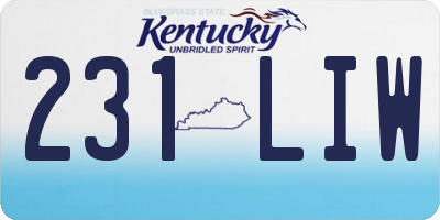 KY license plate 231LIW