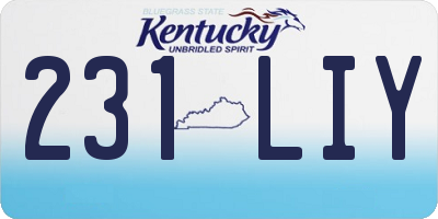 KY license plate 231LIY