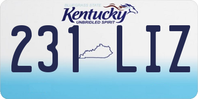KY license plate 231LIZ