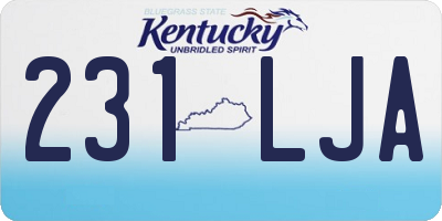 KY license plate 231LJA