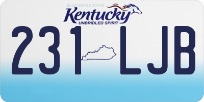 KY license plate 231LJB