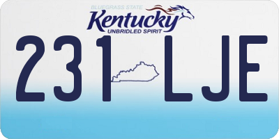 KY license plate 231LJE
