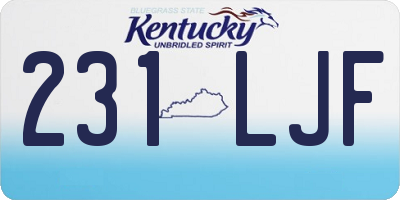 KY license plate 231LJF