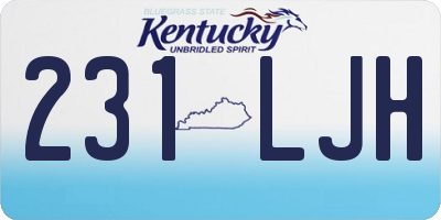 KY license plate 231LJH