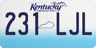 KY license plate 231LJL