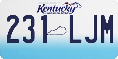KY license plate 231LJM