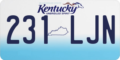 KY license plate 231LJN