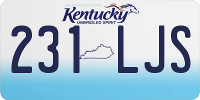 KY license plate 231LJS
