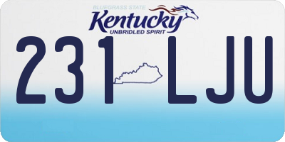 KY license plate 231LJU