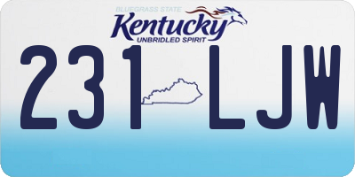 KY license plate 231LJW