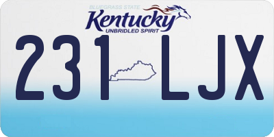 KY license plate 231LJX