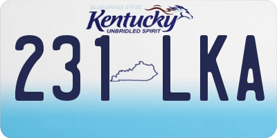 KY license plate 231LKA