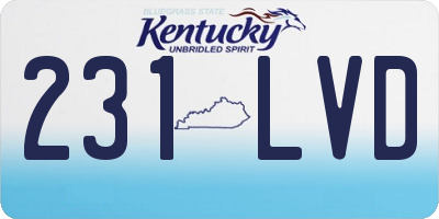 KY license plate 231LVD