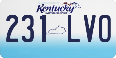 KY license plate 231LVO