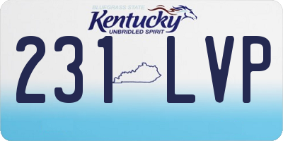 KY license plate 231LVP