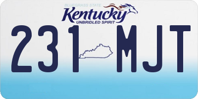 KY license plate 231MJT