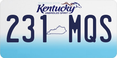 KY license plate 231MQS