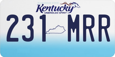 KY license plate 231MRR