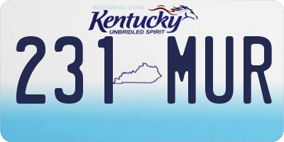 KY license plate 231MUR