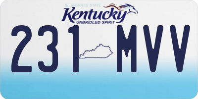 KY license plate 231MVV