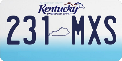 KY license plate 231MXS