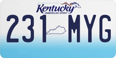 KY license plate 231MYG