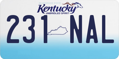 KY license plate 231NAL