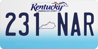 KY license plate 231NAR