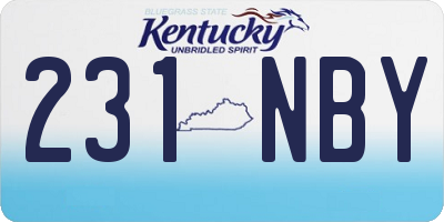 KY license plate 231NBY