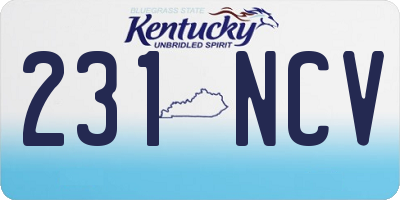 KY license plate 231NCV