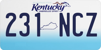 KY license plate 231NCZ