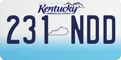 KY license plate 231NDD