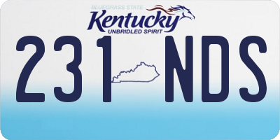 KY license plate 231NDS