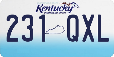 KY license plate 231QXL