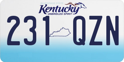 KY license plate 231QZN