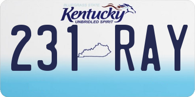 KY license plate 231RAY