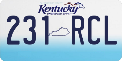 KY license plate 231RCL