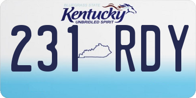 KY license plate 231RDY