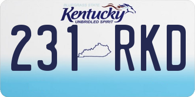 KY license plate 231RKD