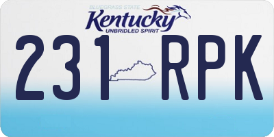 KY license plate 231RPK
