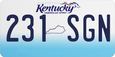 KY license plate 231SGN