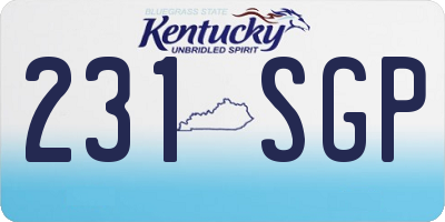 KY license plate 231SGP