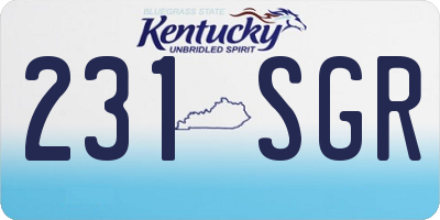 KY license plate 231SGR